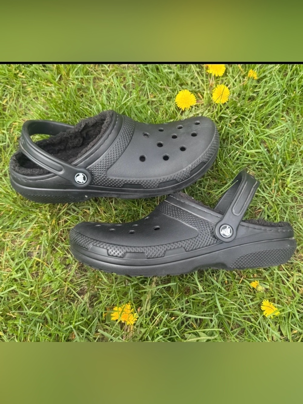 CROCS Black Fleece-Lined Winter Clogs for Women